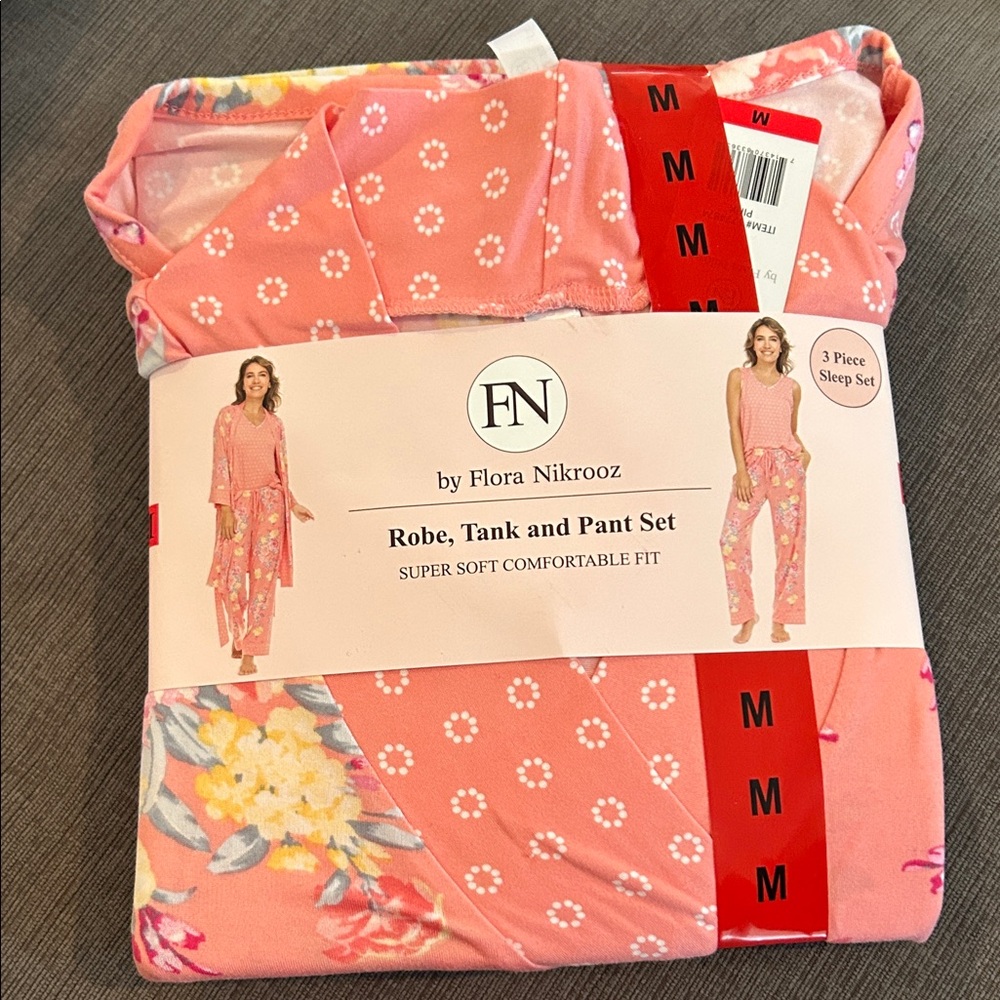 FN by Flora Nikrooz Sleep Set: Robe, Tank and Pant Womens M NEW